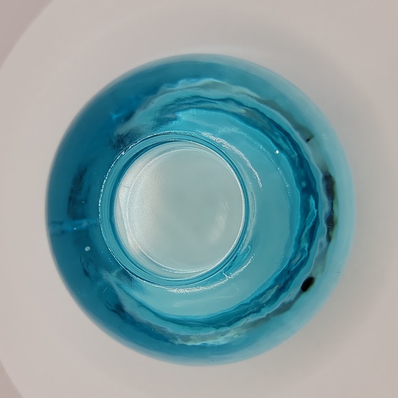 Teal Glass Tea Light Candle Holder - Picture 4 of 8